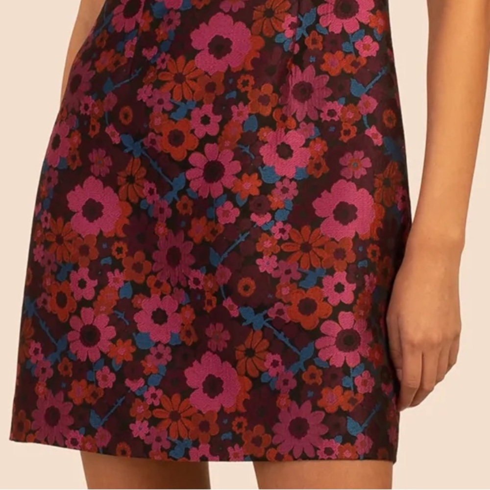 Trina Turk Davis Dress Burgundy Floral Print - Picture 9 of 12